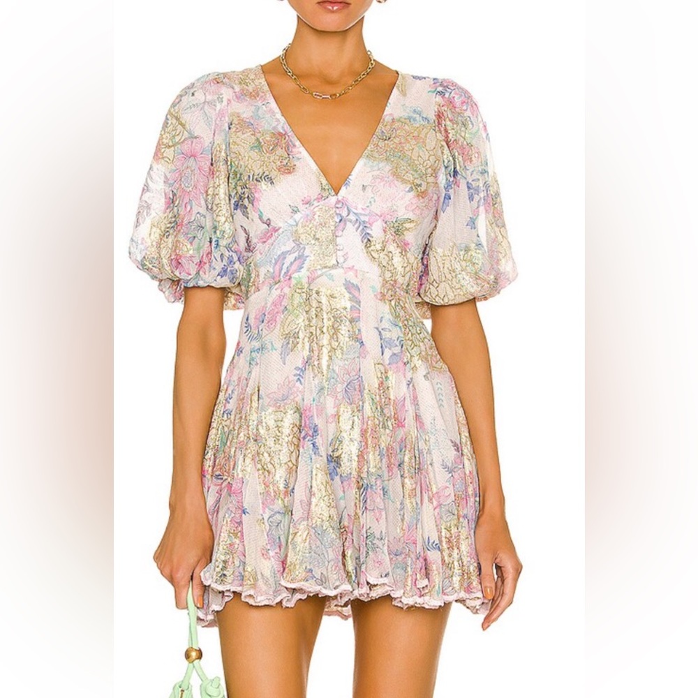 Hemant and Nandita metallic Floral puff